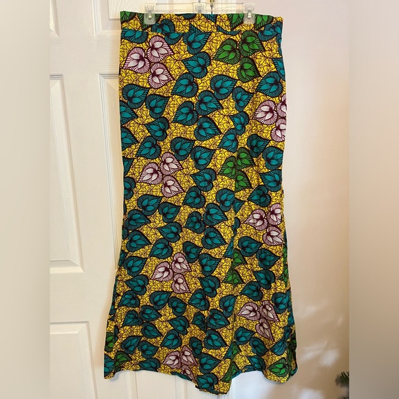 Dresses & Skirts - Women’s African Maxi Skirt Colorful Floral Pleated Back